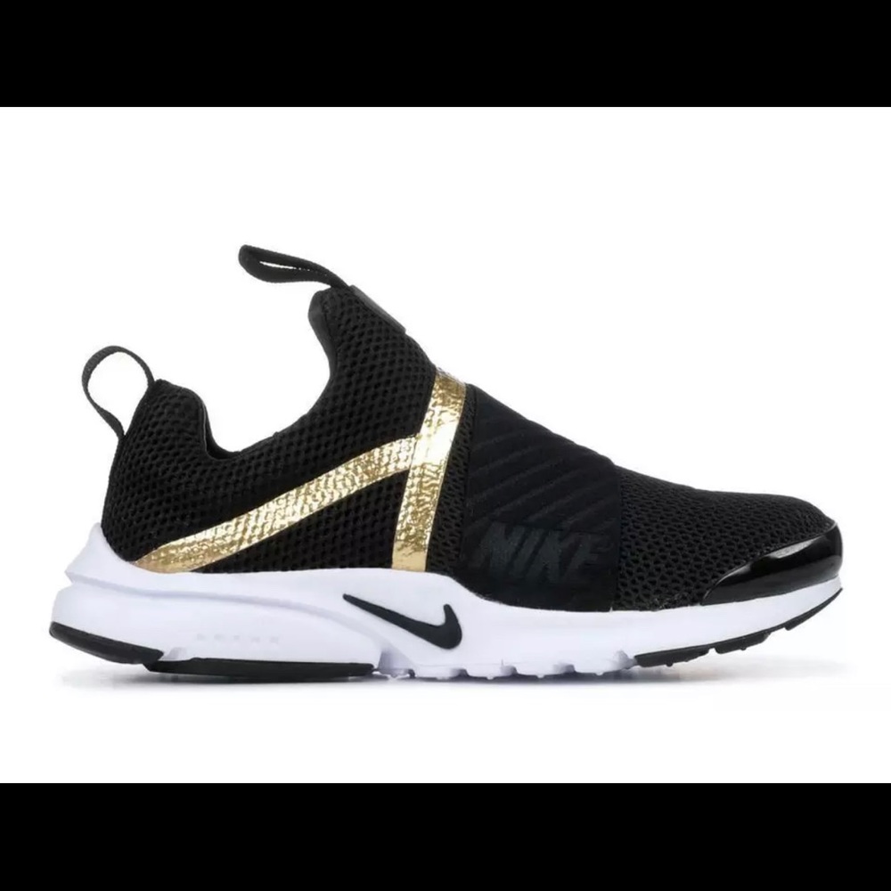 Nike Presto Extreme GS Sizes Women's Black Metallic Gold 870022 006